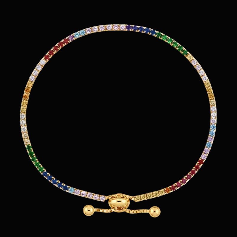 Spectrum Adjustable CZ Tennis Bracelet (Gold plated)