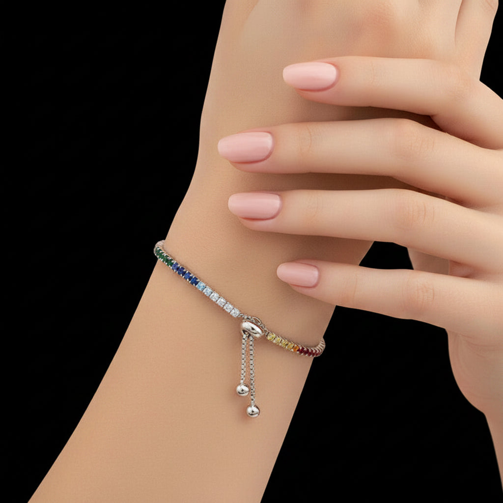 Spectrum Adjustable CZ Tennis Bracelet