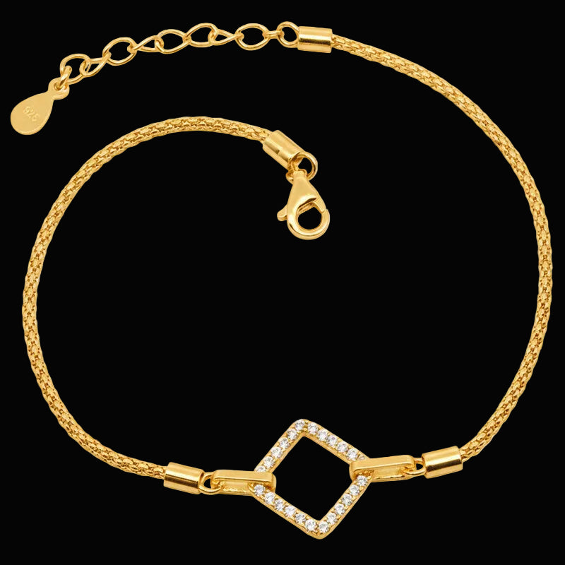 Princess-Cut CZ Bracelet (Gold plated)