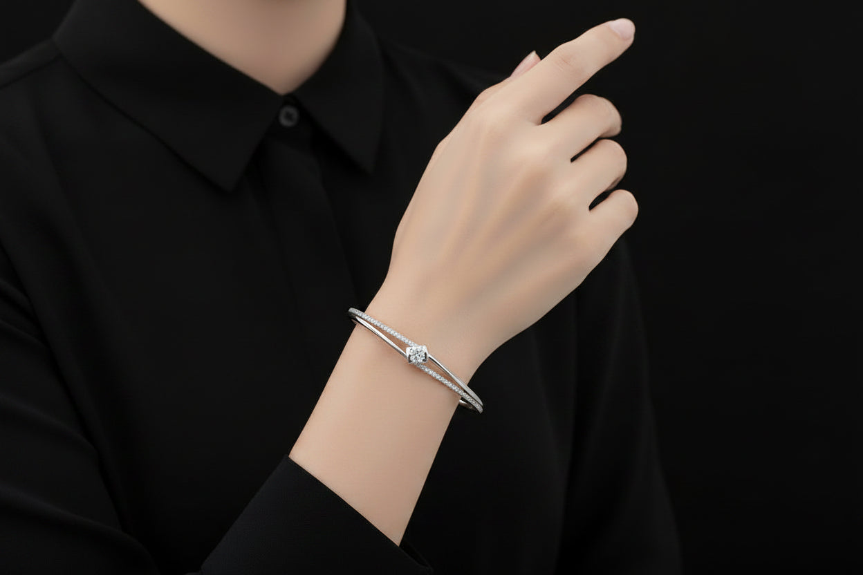 Sparkling Solitaire Cuff
