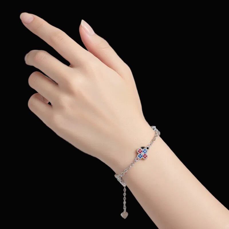 Multicolor CZ Clover Blossom Bracelet