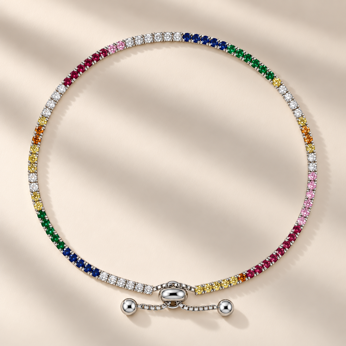 Spectrum Adjustable CZ Tennis Bracelet