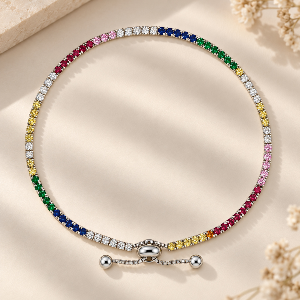 Spectrum Adjustable CZ Tennis Bracelet