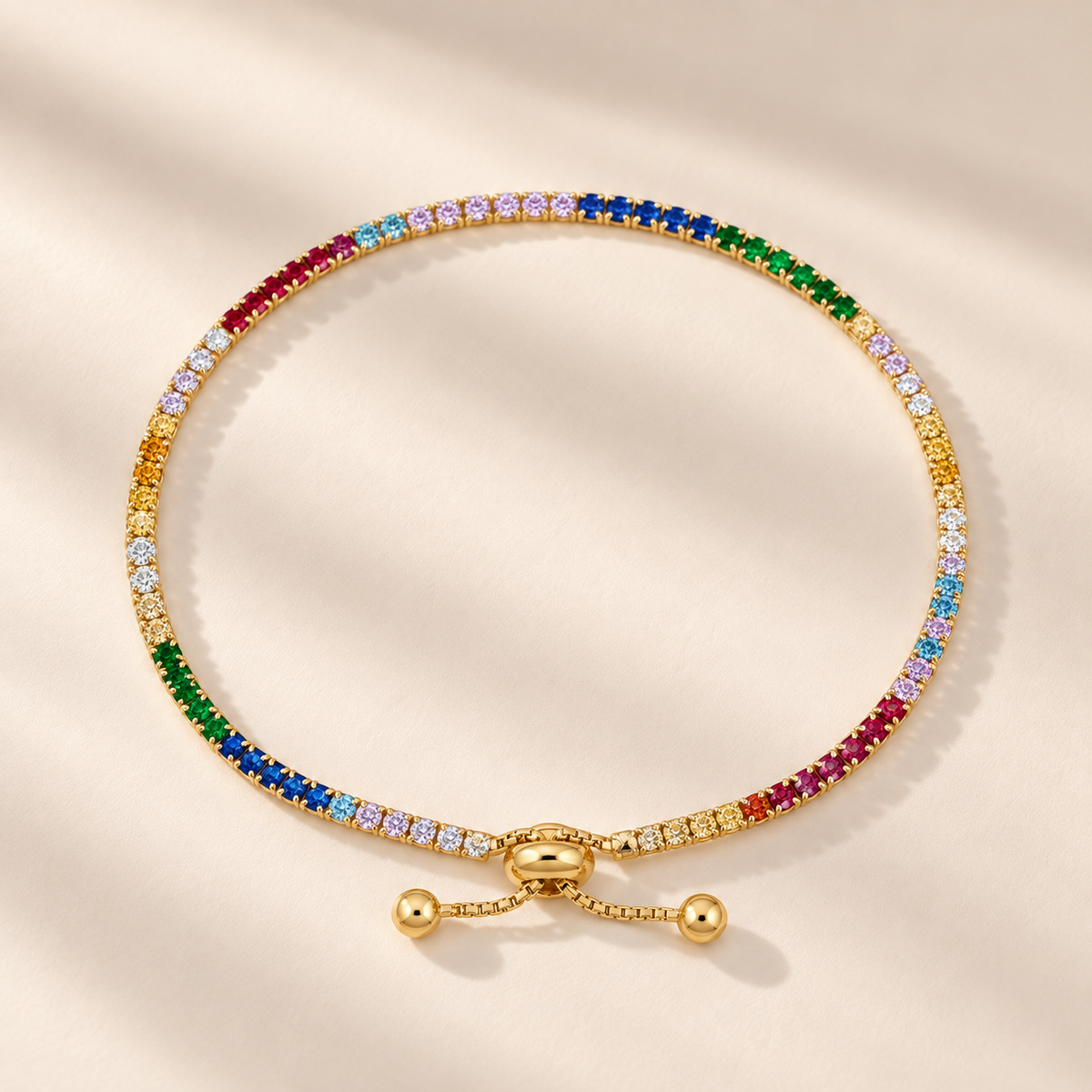 Spectrum Adjustable CZ Tennis Bracelet