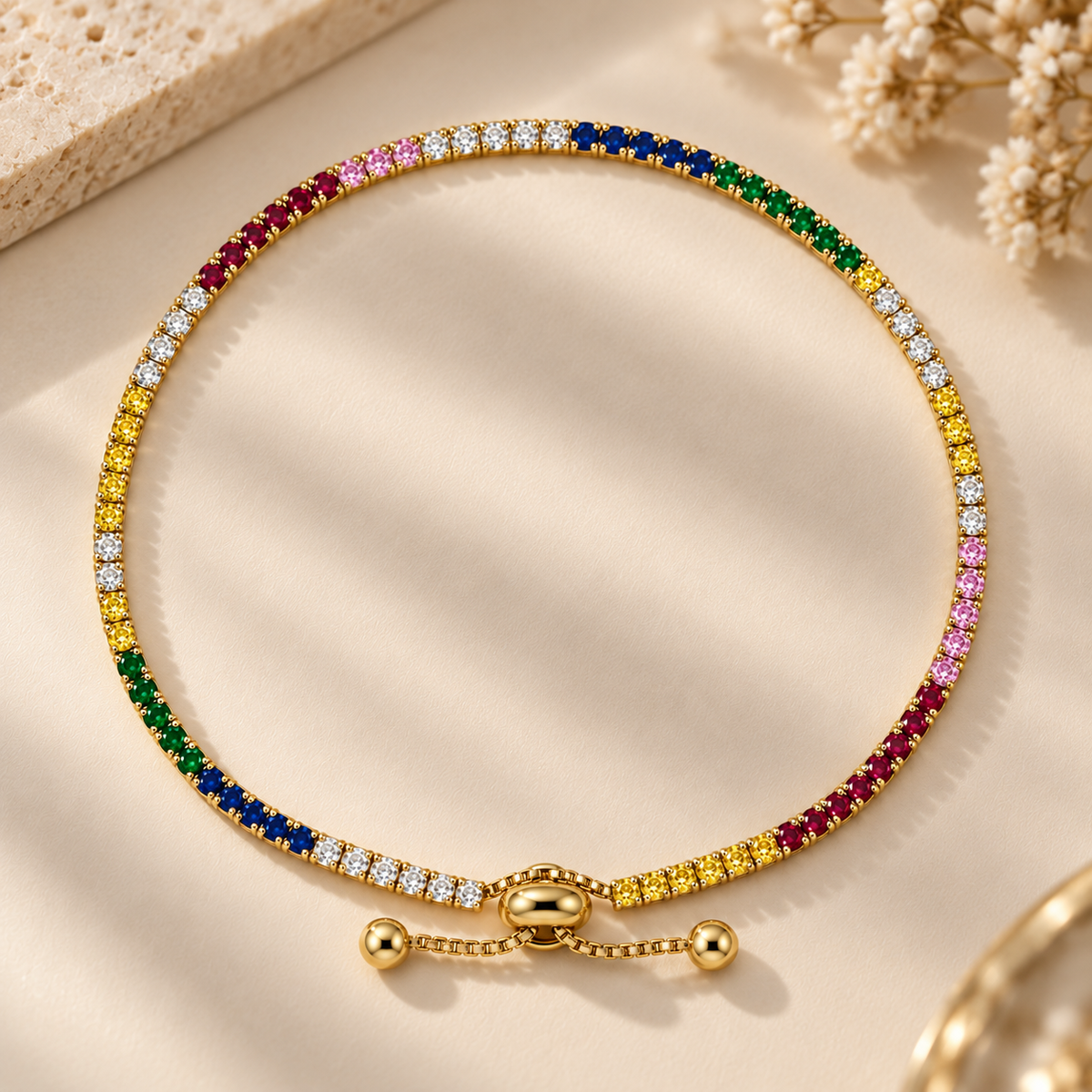 Spectrum Adjustable CZ Tennis Bracelet